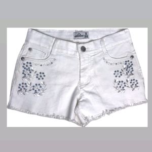 Jordache White Denim Embellished Shorts